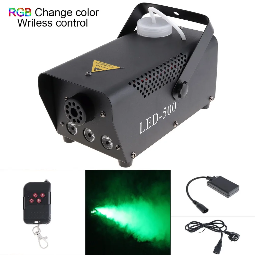 3 Stage LED Lights with 16 Colors Controllable Lights Effect,500W Wireless Remote Control with Preheating Light Indicator for Weddings Halloween Parties & Stage Fog Machine 