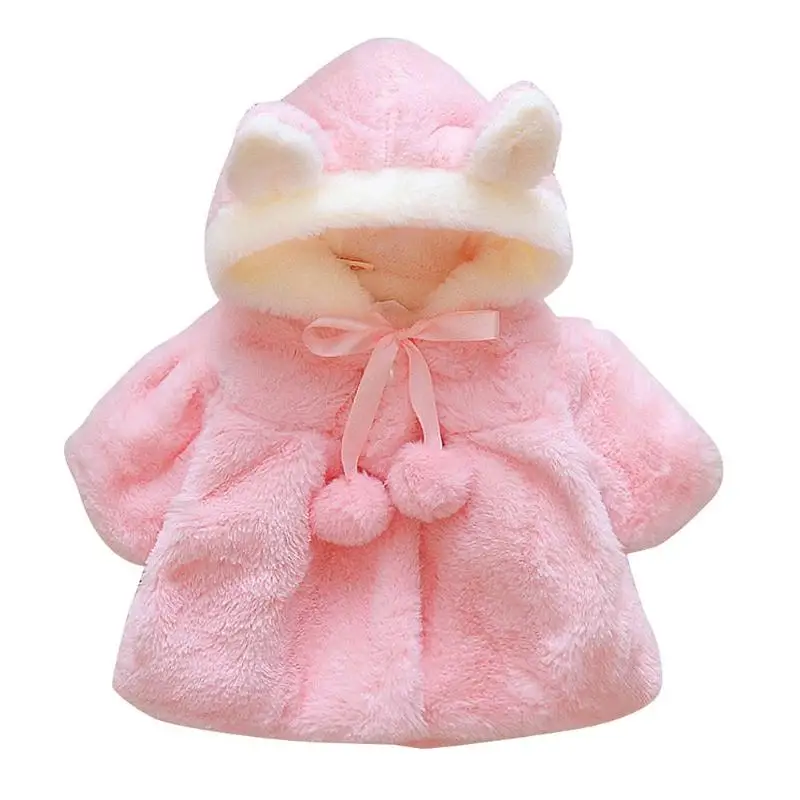 

Baby Girl Jackets 2018 Winter Outerwear Et Velour Fabric Garment Lovely Bow Coat for Baby Girls Kids Clothes Clothing