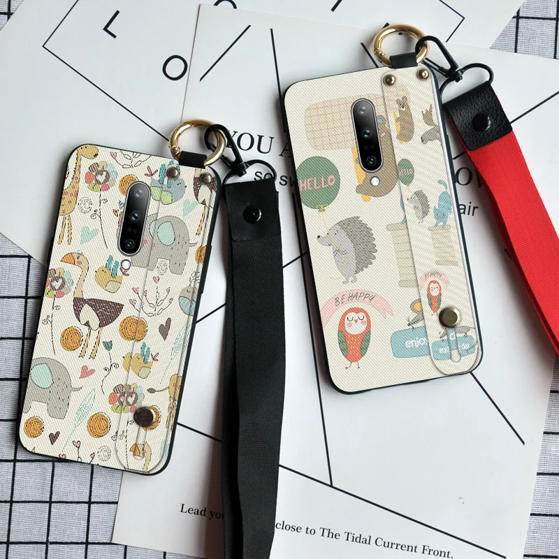 

Phone Case For Oneplus 3 3T 1+ 5 5T One plus 6 T 6T Cute Animal Neck Strap Stand Back Cover Case For Oneplus 7 Pro 7Pro