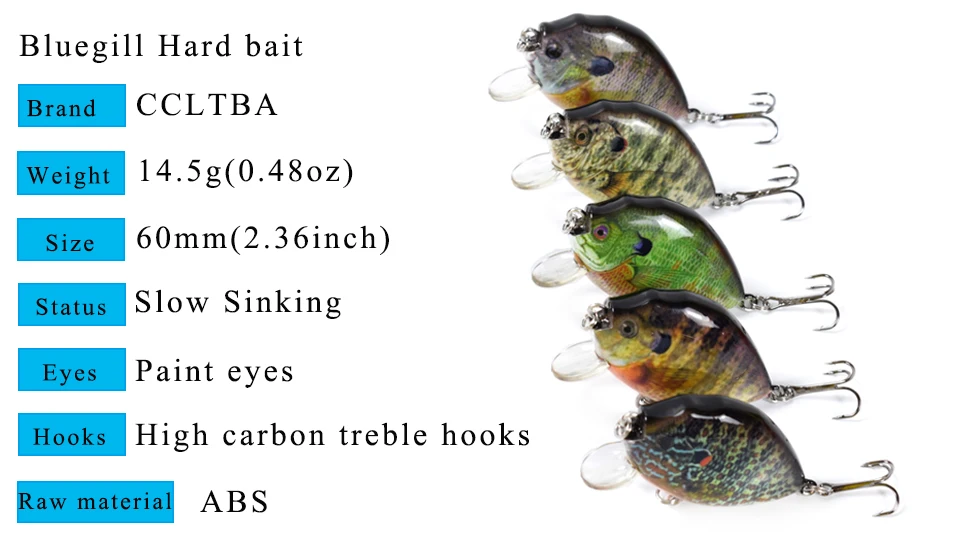 6 см, 14,5 г, приманки для ловли окуня, настоящие, Bluegill, цвет, жизнь, как воблер, приманка, тонущие приманки, рыболовные снасти