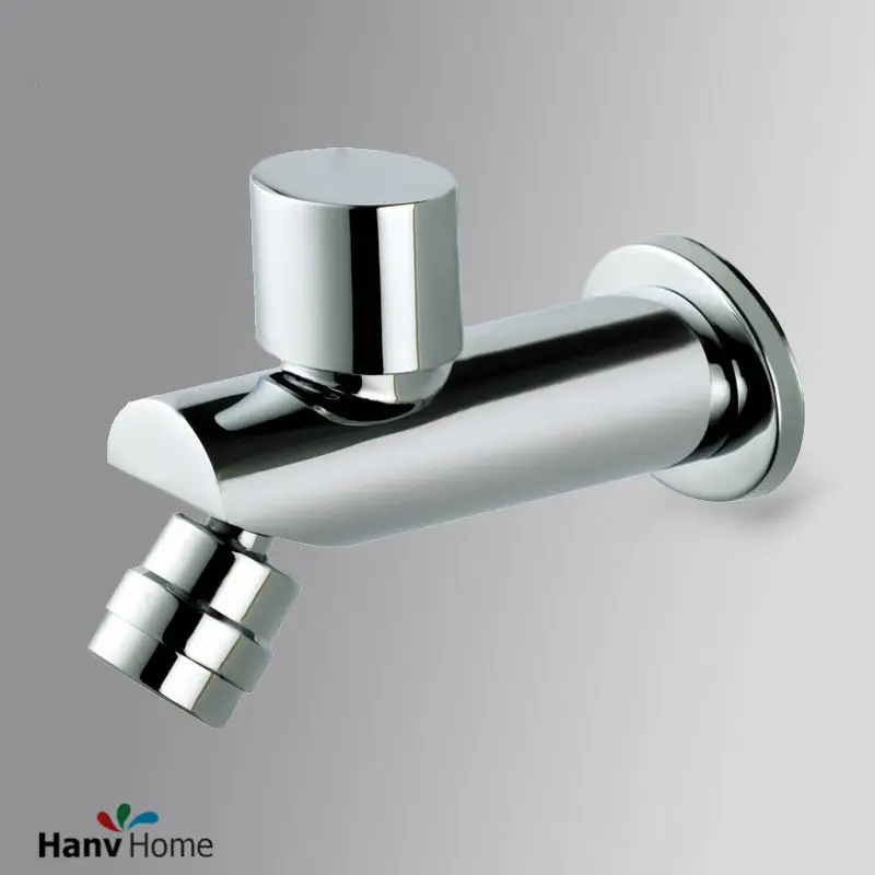 Brass Chrome Flexible Spout Bibcock Cold Tap Water Bathroom Faucet