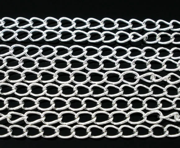 DoreenBeads 10 м серебряный цвет панцирные цепи фурнитура 5,5x3,5 мм(B05736