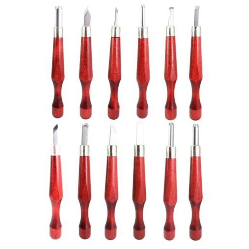 

12-Pieces Sculpture Knife Woodworking Gouges Wood Carving Chisels Tool Set