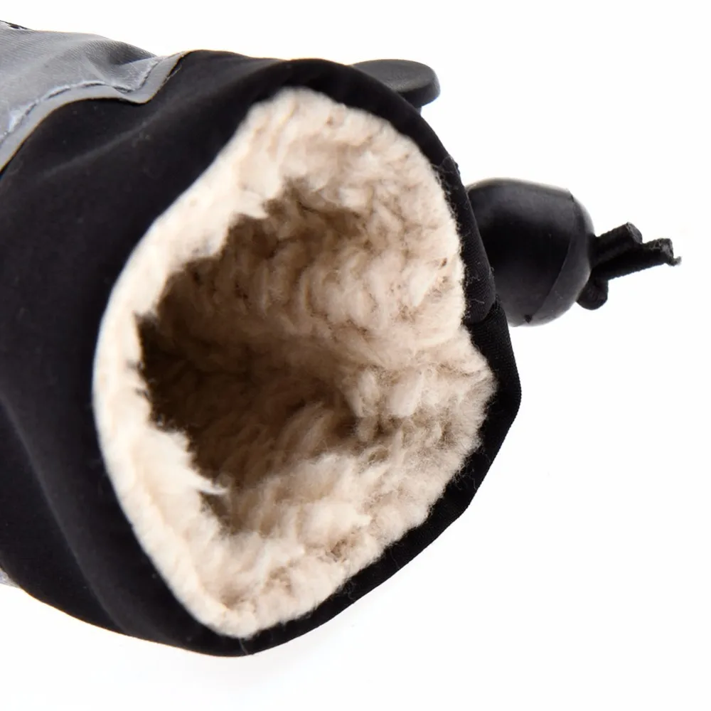 4 шт. Водонепроницаемая Обувь для собак Светоотражающие Нескользящие резиновые сапоги регулируемые зимние теплые носки кроссовки защита лап для собак и кошек - Цвет: black plus Fluff