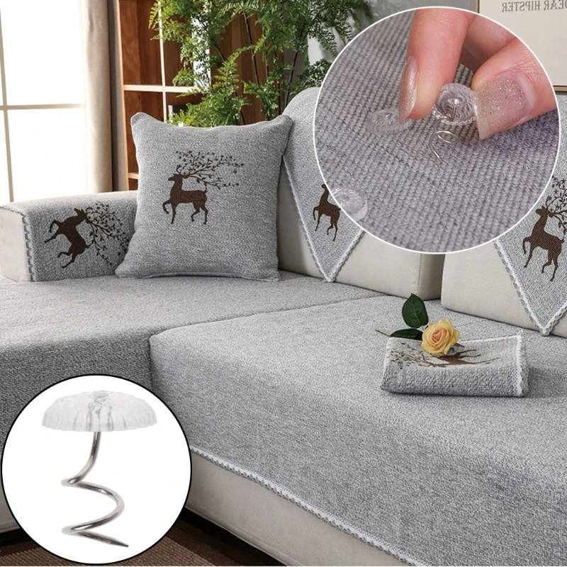 

50PCS Furniture Clear Heads Twist Pins Fixed Fastener for Upholstery Blankets Sofa sets