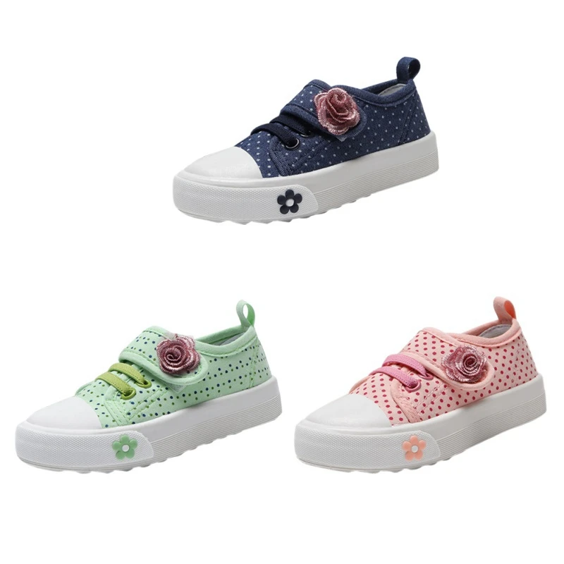 

Kids Shoes Children's Dot Print Flower Teenager Canvas Design Sports Shoes Girls Canvas Shoes Casual Sneakers