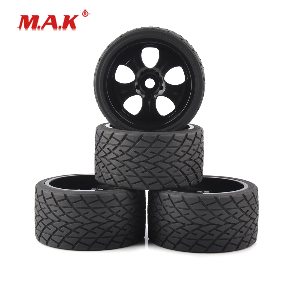 

4Pcs/Set 1:8 Scale Monster Trucks On Road Tires and Wheel Rims with 17mm Hex fit Racing Rally Car Accessories