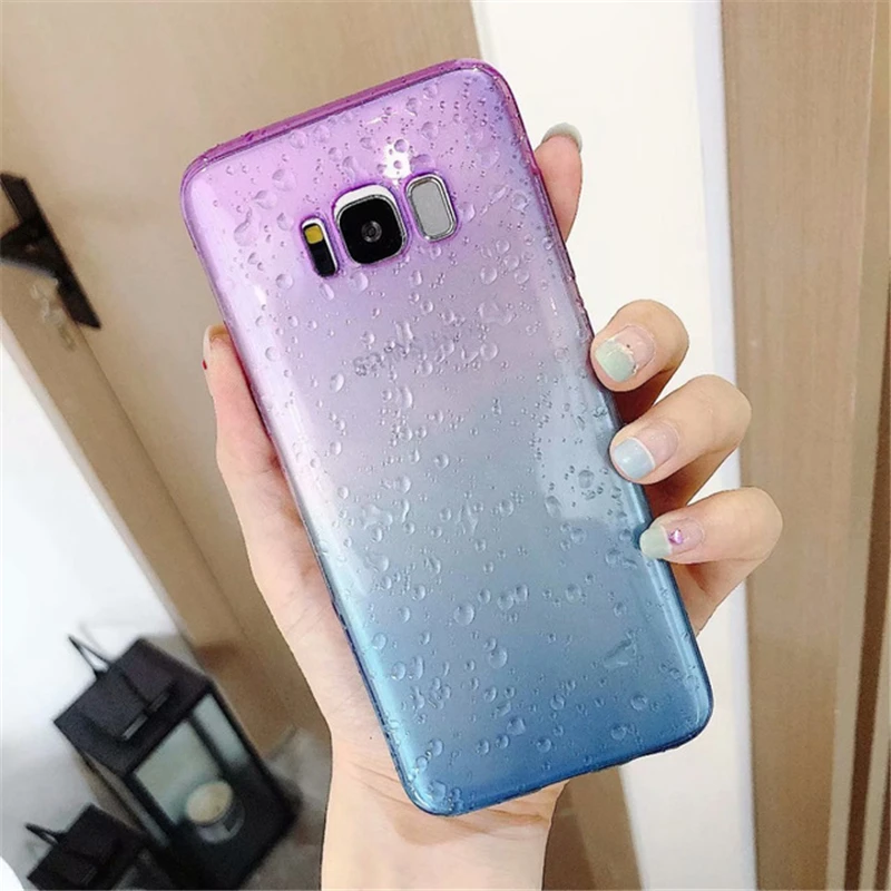

Transparent Colorful Shell 3D Raindrops Waterdrop TPU Case For Samsung Galaxy S8 S9 Plus J3 J5 J7 2017 A6 A8 Plus 2018 Note 8