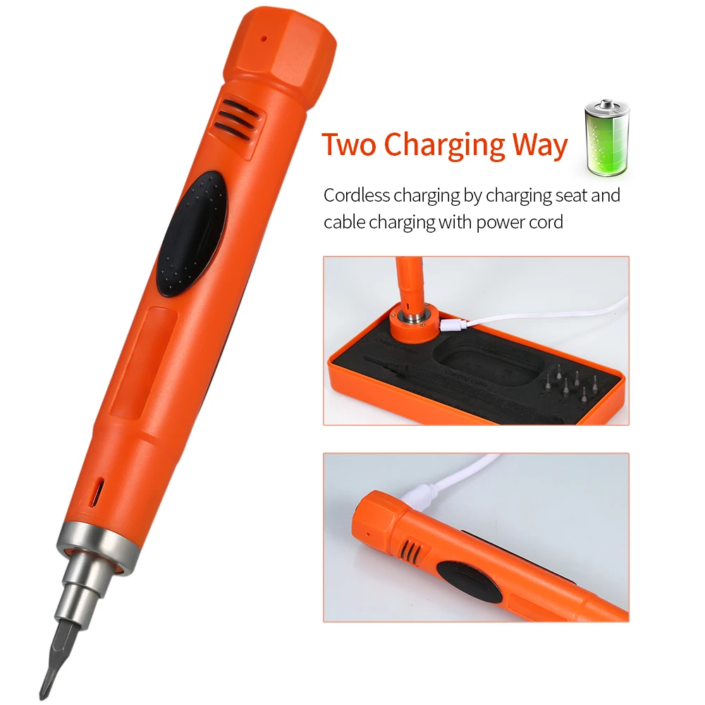 

Mini Electric Screwdriver Rechargeable Cordless Power Screw Driver Kit Lithium Battery