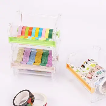 

Simple Creative Clear Adhesive Tape Dispenser Office Desktop Washi Tape Holder With Tape Cutter Office Tape Dispenser Supplies