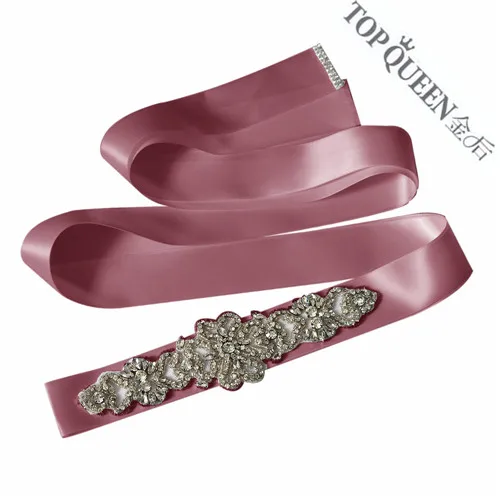 TOPQUEEN S168 пояс со стразами свадебные пояса кристаллы для свадебного платья Пояс Свадебная лента пояс - Цвет: Antique Violet