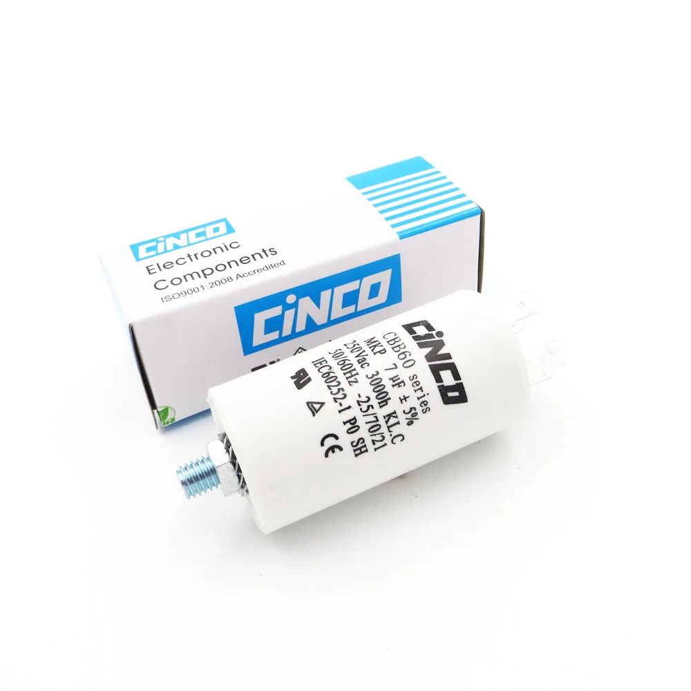 

7MFD 250VAC CBB60 Motor Run Capacitors 4pin SH DB Polypropylene Film Ac 250V 220V Water Pump electrical Capasitor engine 7uf 7m