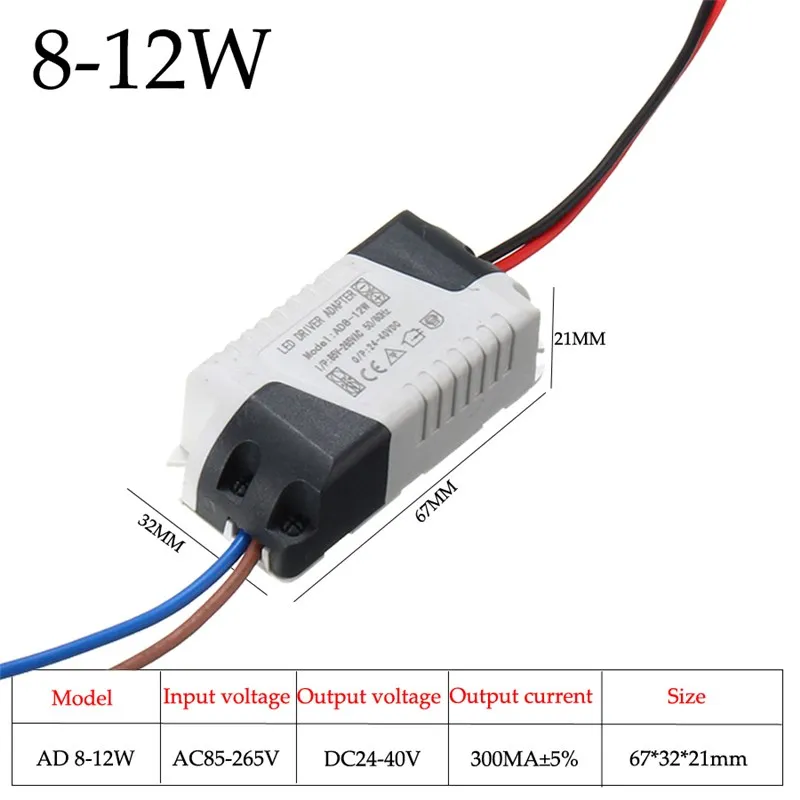 Светильник ing трансформатор 1-3 Вт 5 Вт 7 Вт 12 Вт 15 Вт 24 Вт Светодиодный светильник светодиодный драйвер адаптер питания AC85-265V 300 мА