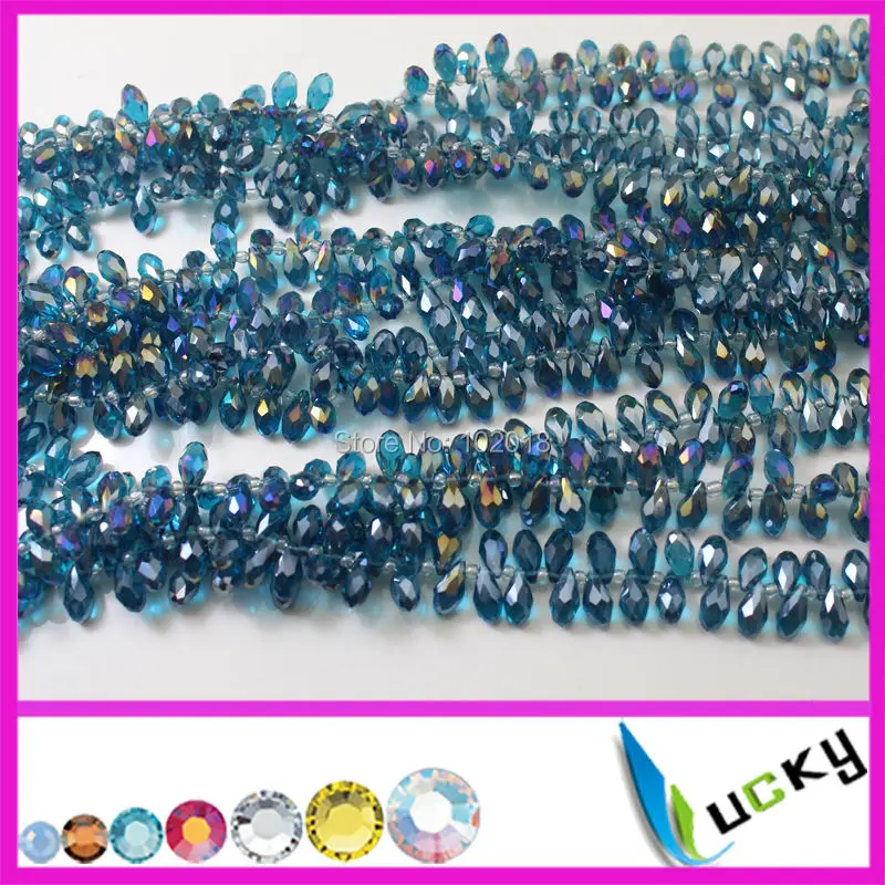 200PCS 6*12mm All colors Teardrop shaped Glass beads with hole DIY pear