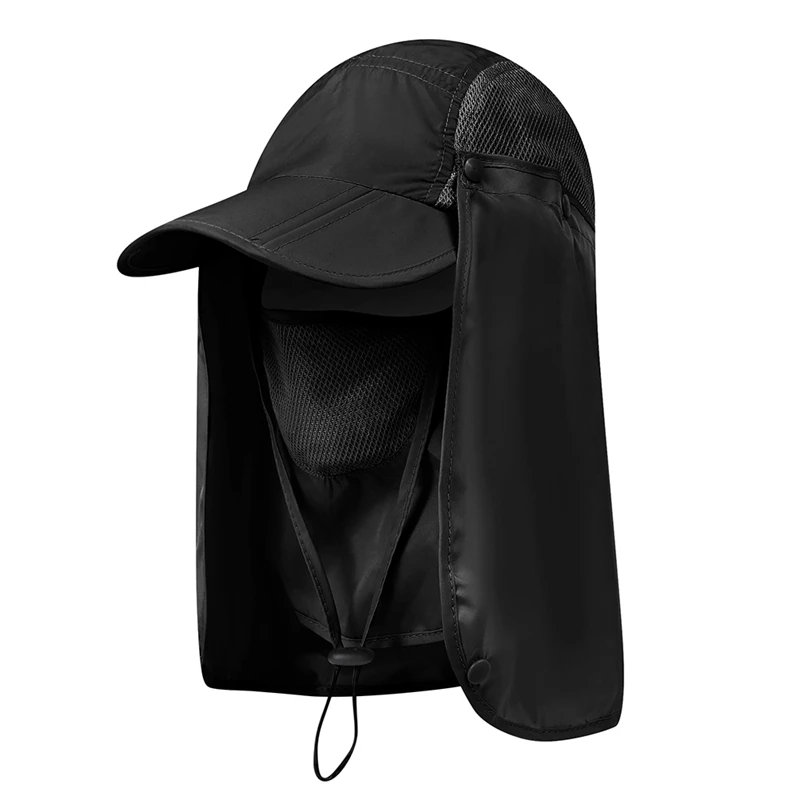 

Outdoor Flap Caps Quick Dry 360 Degree Sunshade UV Protection Packable Foldable Face Mask Ear Neck Cover Sportswear Accessories