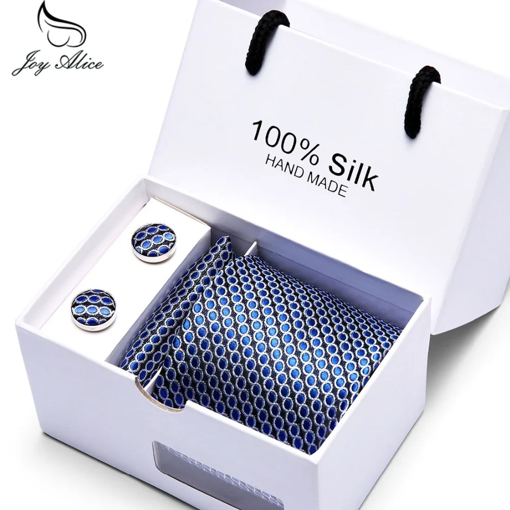  Handkerchief and Cufflinks Gift Box Packing Dot Classic Men Neckties Wedding Party 2019 New Fashion