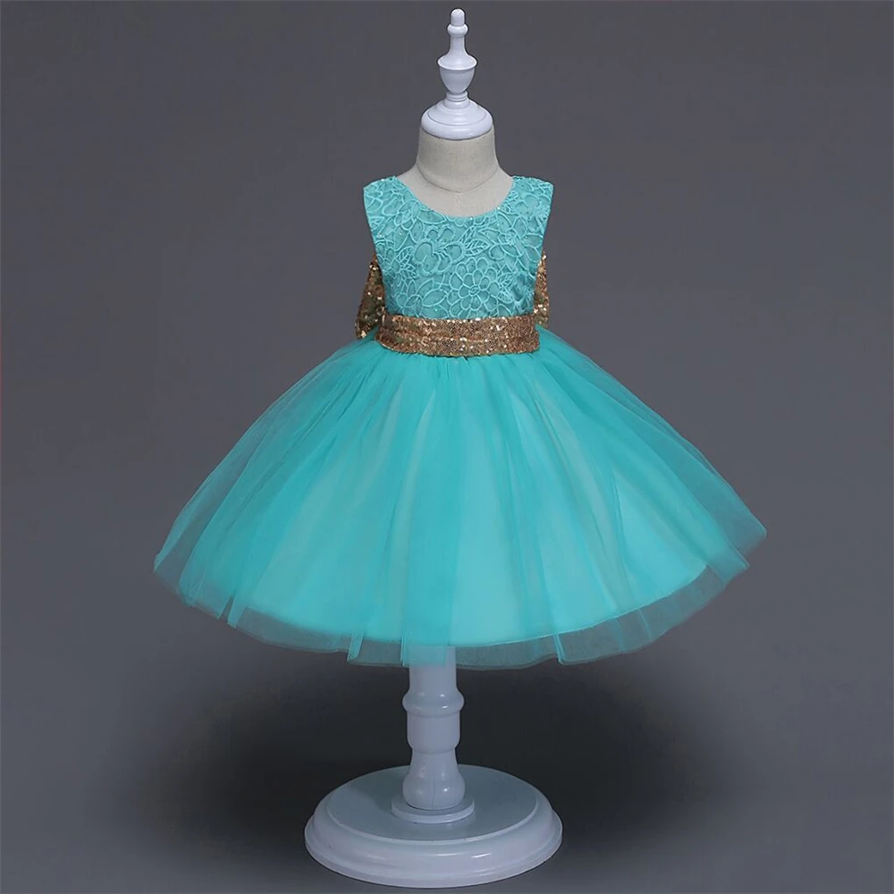 Yeedison Big Bow Baby Girls Dress 2018 Cute Children Costumes Sequined Kids Wedding Party Dresses For Girls Lace Princess Dress (2)