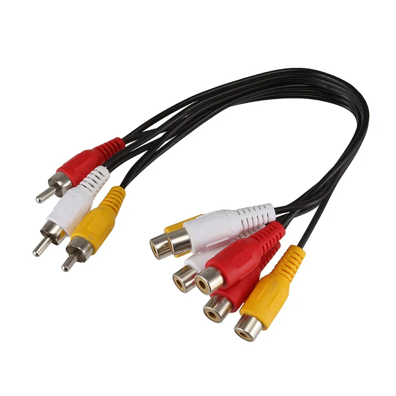 3RCA штекер 6RCA женский кабель адаптер разъем сплиттер для AV Аудио Видео LCD ТВ HDTV