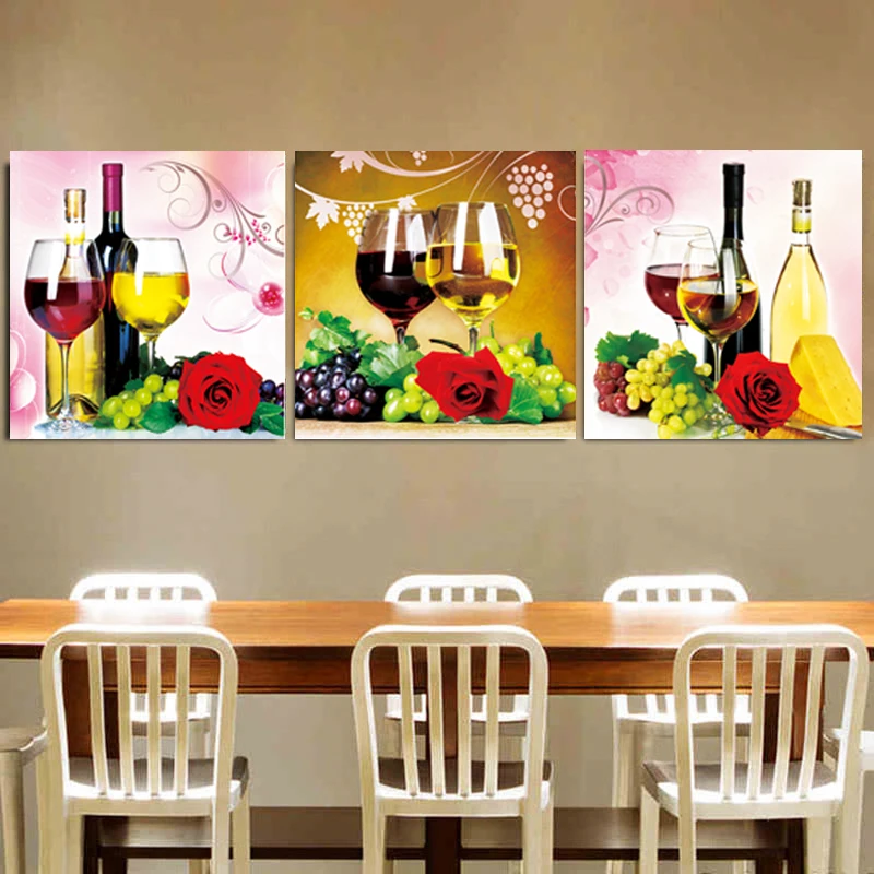 

Hot Diamond Embroidery Triptych For Room Decoration Sweet Life Diamond Painting Triptych DIY Crafts Holiday Decoration