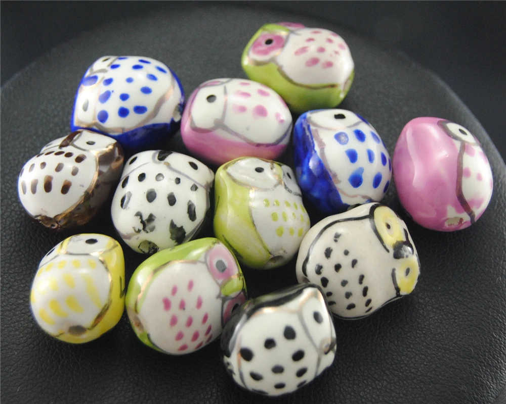 Wholesale 10pcs/lot Mix Color Random delivery Hand painted Animal Owl