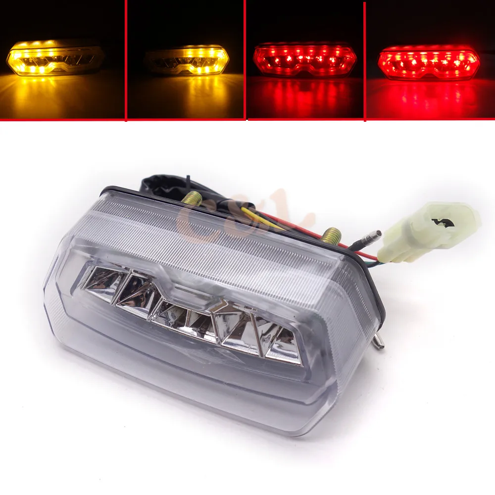 Motorcycle Clear Integrated LED Tail Stop Turn Signals Light For Honda