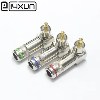 

EClyxun 3pcs/lot High Quality L Type Right Angle RCA Connector Plug Welding-Free RCA AV 90 Plug RCA