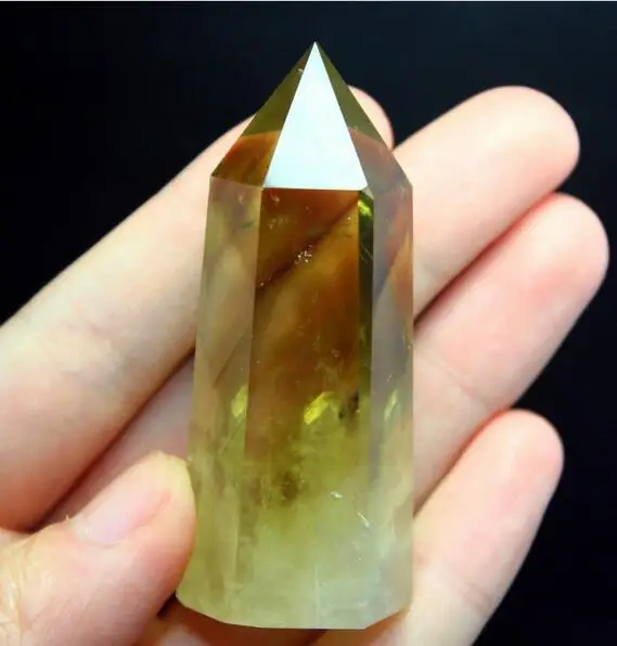 

wangfafa88000020810++Beautiful Citrine SMOKY Quartz Natural Crystal Wand POINT Healing