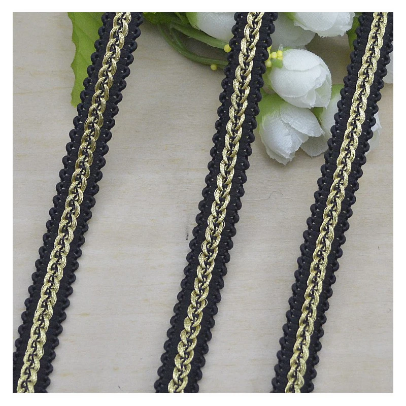 High Quality Black Stitching Curved Edge Lace Trim Belt Hook Line lace