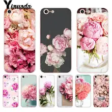 Yinuoda для iphone 7 6 X чехол с розовыми цветами пионы Прозрачный чехол для iphone 8 7 6 6S Plus X 5 5S SE 5C XS XR чехол