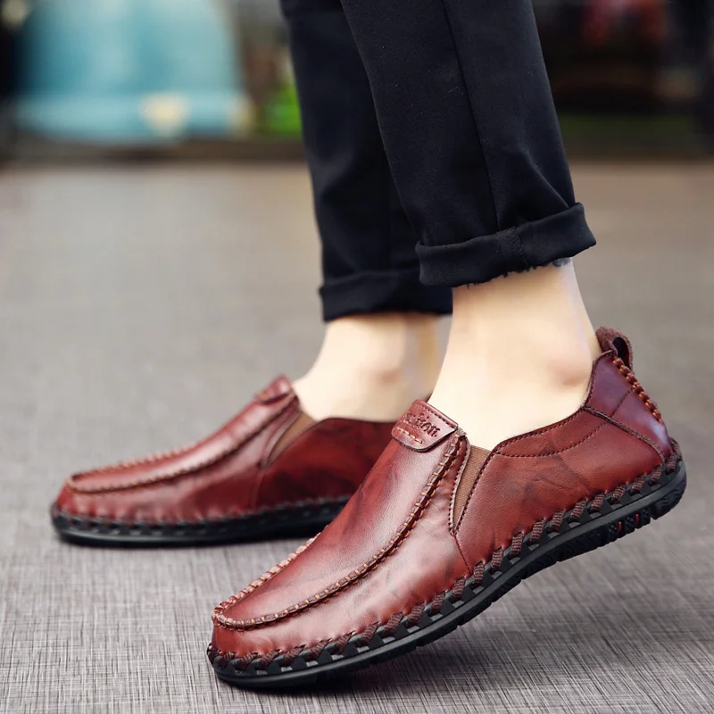 

2018 Brown Brand Fashion Comfortable drive Men Shoes PU Solid Leather Yellow Male Casual Shoes Hot Sale Adultos Black loafers