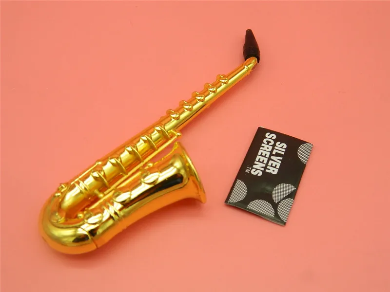 1 pc Big Saxophone Smoking Pipe portable metal aluminum tobacco pipe