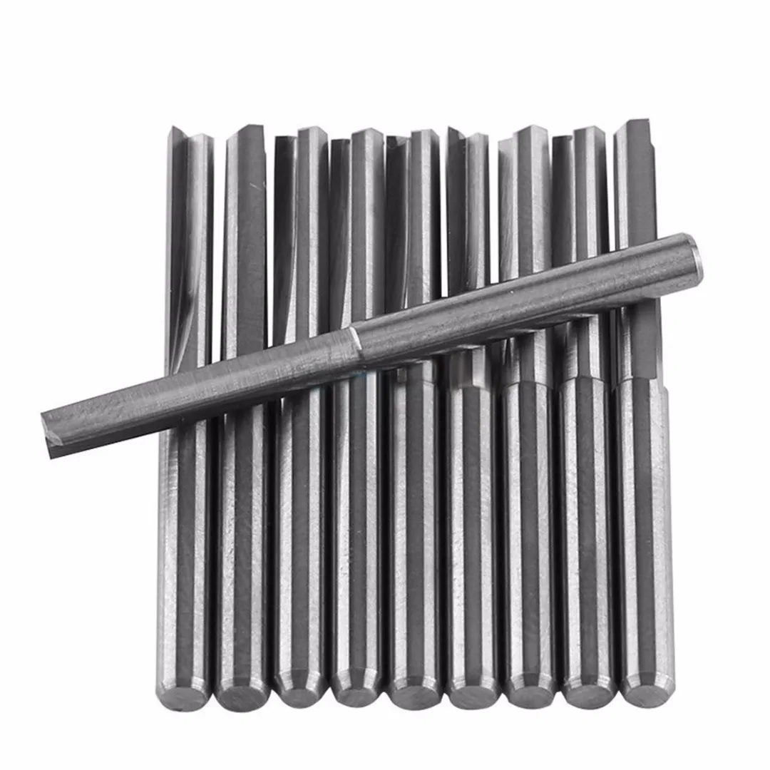 10pcs/lots New 3.175mm 22mm Carbide 2 Flute End Mill CNC Router Bit Milling Cutter