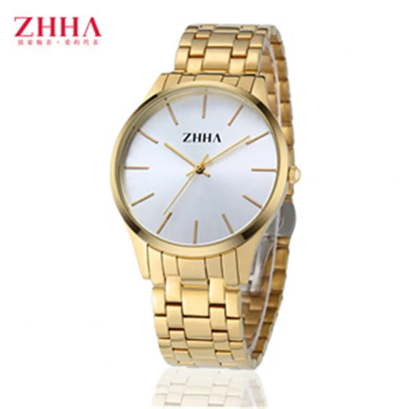 2016 Luxury Famous Brand ZHHA Lovers Top High Quality Gold Men s Quartz Watch Women Wristwatches