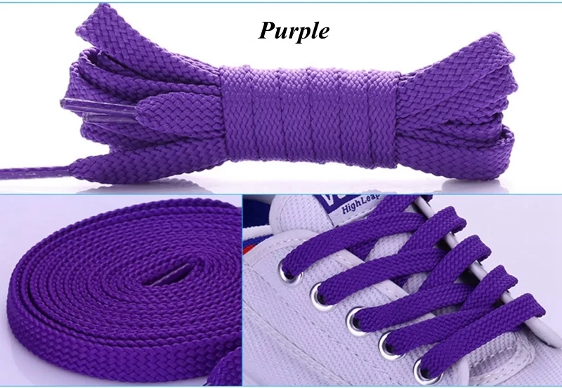 1 пара двойных плоских шнурков высокого качества из полиэстера шнурки Модные Спортивные Повседневные шнурки 28 цветов - Цвет: Purple