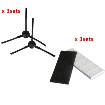 

6x Side brush + 3x hepa Filter +3x sponge for ILIFE A4 Cleaning Robot ILIFE A4s A6 A4 X620 X432 X623 Robot Vacuum Cleaner parts