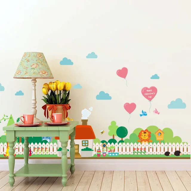 & 3D Cartoon dier aap boom bloemen Plint voor woonkamer slaapkamer ... & 3D Cartoon dier aap boom bloemen Plint voor woonkamer slaapkamer ...