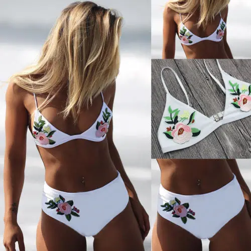 2018 Hot Womens Padded Push-up Bra Bandage Bikini Set Buckle Swimsuit Bathing Suit Swimwear Beachwear