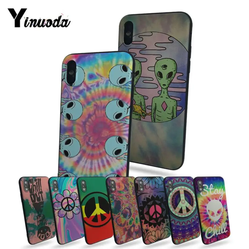 

Yinuoda Trippy Tie Dye Peace sign Alien On Sale! Luxury Cool phone Case For Apple iphone X 8 8plus 7 7plus 6s 6s Plus 5 5s SE