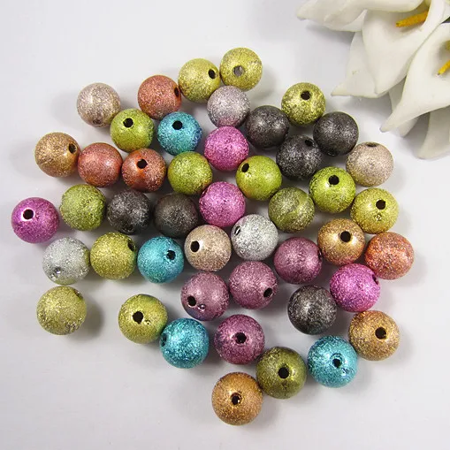 

Mixed Colors 8mm Acrylic Stardust Matte Beads Round Ball Spacer Loose Bead Charms Findings for Jewelry Making 100pcs/lot ST03