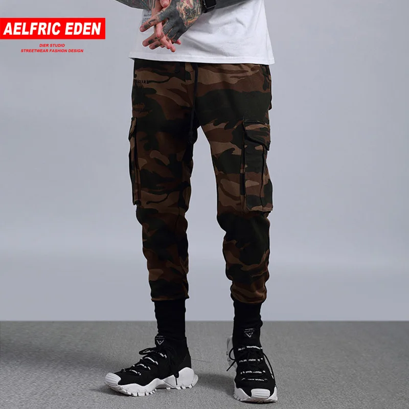 mens slim fit camo cargo pants