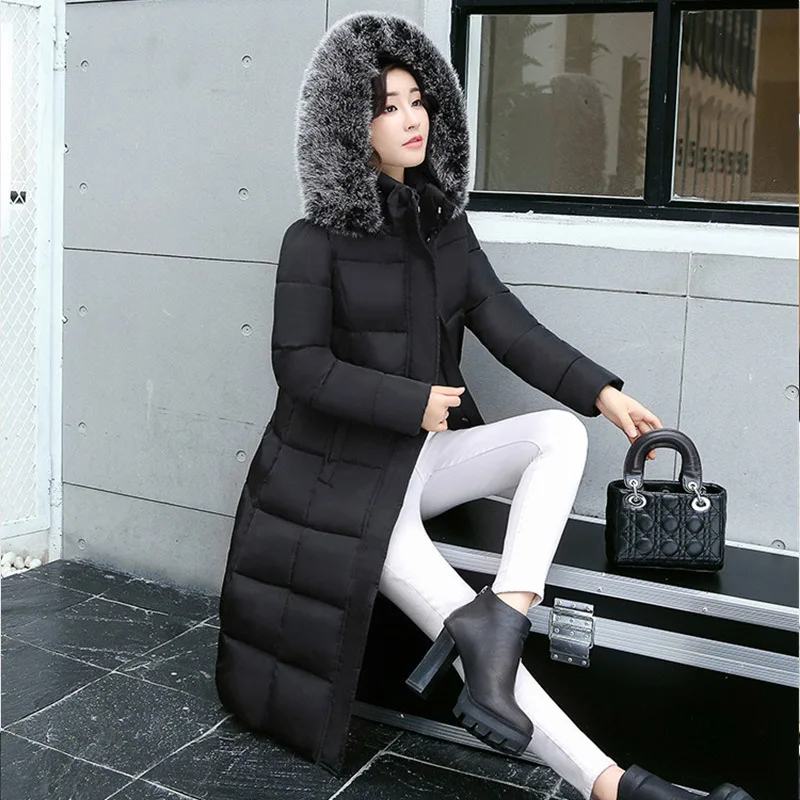 Grand Mode Vers Bas De Veste Femelle armygreen black Parkas Nouveau Le Col Canard Élégante Femmes White Mince Chaud Ouatée D'hiver Manteau Épais Fourrure Long aApnw4xq8I