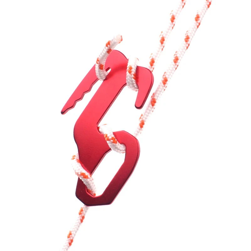 5PCS/Set 9-shaped Tent Rope Tensioner Hook Aluminum Alloy Fastener Adjustment Buckle Portable Outdoor Camping Binding Stopplate