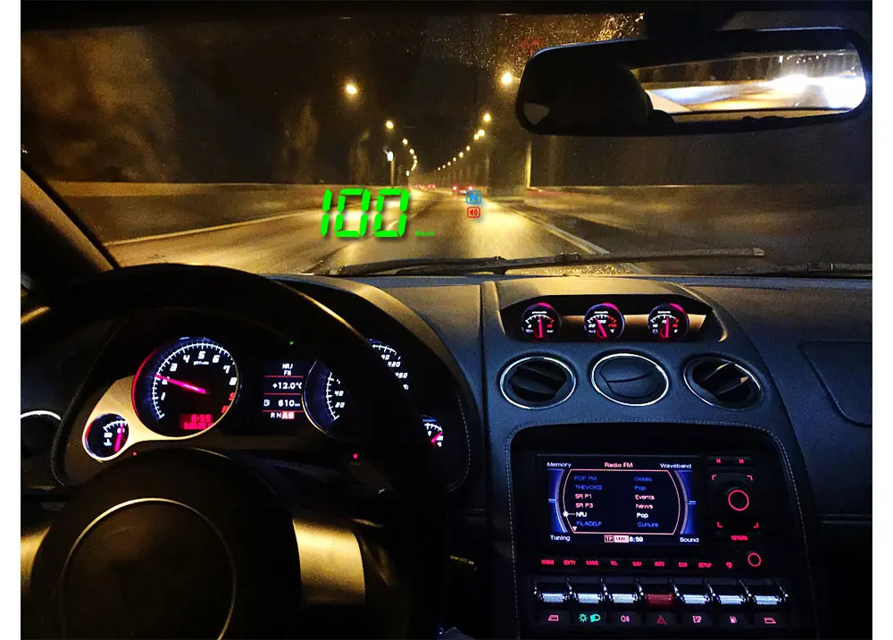 Geyiren A2 HUD gps цифровой спидометр дисплей Overspeed Предупреждение ющий сигнал лобового стекла проектор для автомобиля