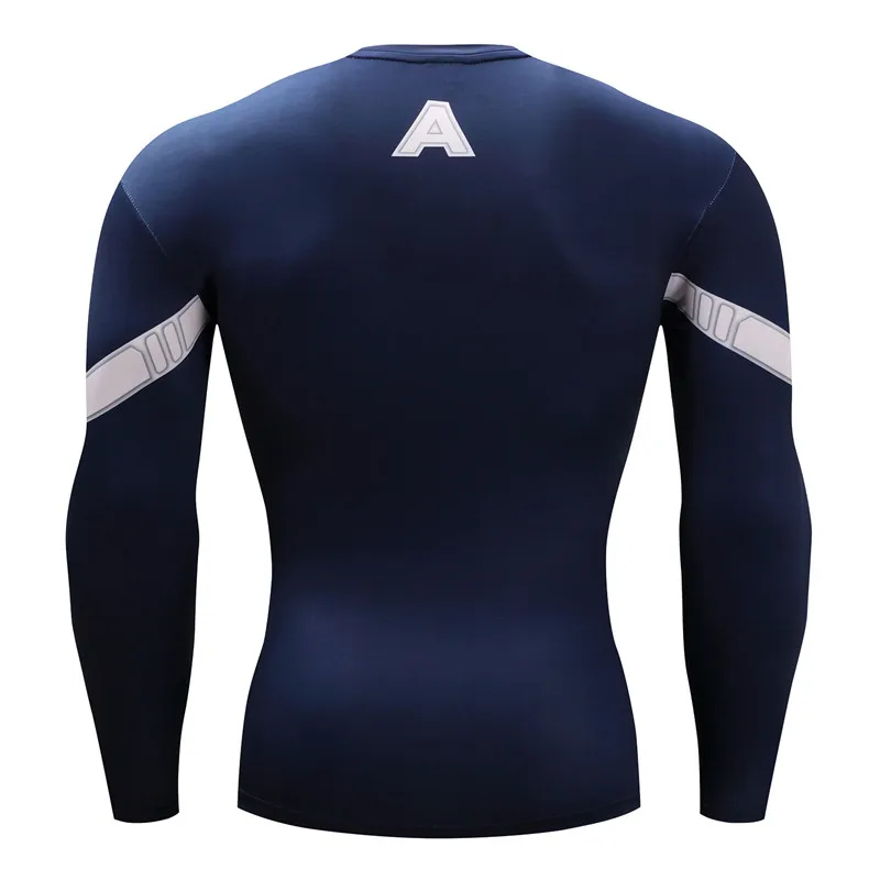 Capitán American T Camisas compresión hombres Camisetas fitness bodybuilding Tops 3D impreso Funny manga larga Camisetas Tees CrossFit camiseta Capitán American T Camisas compresión hombres Camisetas fitness bodybuilding Tops 3D impreso Funny manga larga Camisetas Tees CrossFit camiseta