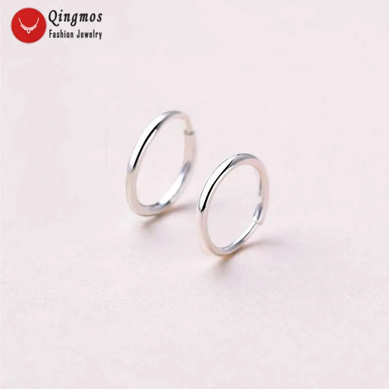

Qingmos Trendy Sterling Silver S925 Earrings for Women with 8.5mm Silvery Ring Silver Earrings-ear497 Free ship