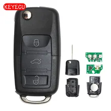 Keyecu Flip Remote Car Key Fob 434MHz ID48 for VW Volkswagen Fox Gol Sharan Saveiro 2010+ 6QE 959 753