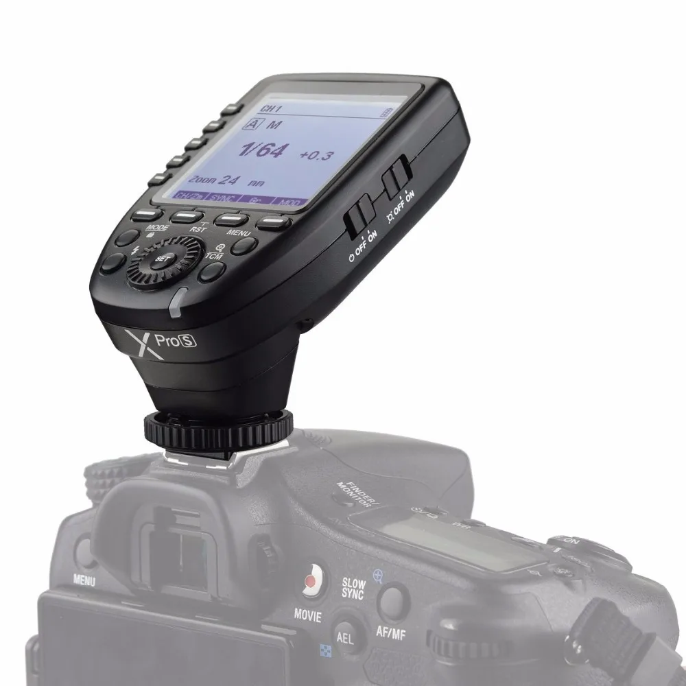 Godox Newest Xpro S E TTL 2 4G Wireless High Speed Sync 1 / 8000s X System HSS Flash Trigger для цифровых зеркальных камер