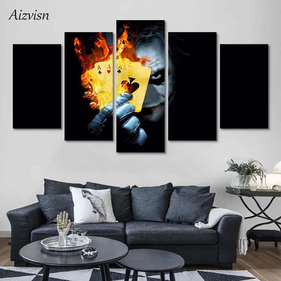 Aizvisn 5 Piece Modern HD Printed Anime Cartoon Star Joker  