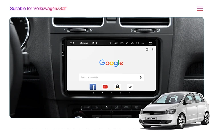 Perfect Isudar Car Multimedia Player 1 Din Android 9 DVD Automotivo For VW/Volkswagen/POLO/PASSAT/Golf/Skoda/Octavia/Seat GPS Radio DVR 6