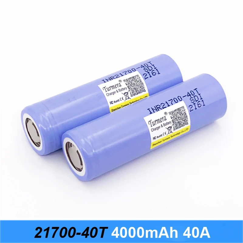 original 21700 battery INR21700-40T 30a 4000mah battery for Samsung electric cigarette and power bank battery Turmera 21700 original 21700 battery INR21700-40T 30a 4000mah battery for Samsung electric cigarette and power bank battery Turmera 21700